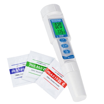 KIB-205 Combo pH EC Temperature Waterproof Meter Monitor Water Quality ATC Tester Pen Type Acidometer Drink Water Quality, 3-point Calibration, Food Processing, Aquarium, Spa, Swimming Pools