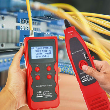 KIB-112 Kibeland Handhled Multifunction Cable Tester with 8 Remote Adaptor RJ45 RJ11 BNC USB Network Telephone Wire Tracker Cable Length Tester