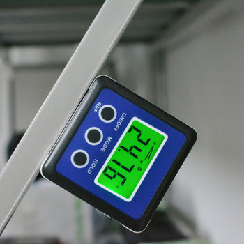 KIB-122 Kibeland Digital Protractor Blue Angle Gauge Inclinometer Large LCD Display Angle Finder Bevel Box with Magnet Base and Relative Measurement