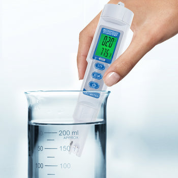 KIB-205 Combo pH EC Temperature Waterproof Meter Monitor Water Quality ATC Tester Pen Type Acidometer Drink Water Quality, 3-point Calibration, Food Processing, Aquarium, Spa, Swimming Pools