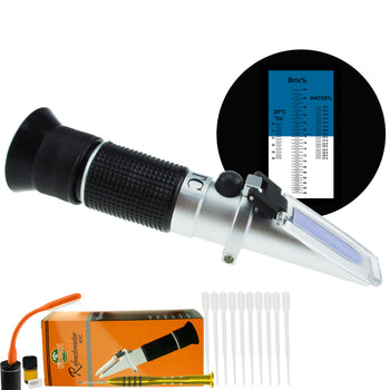 PD_17 Kibeland Honey Moisture Brix Refractometer with ATC, Handheld High Measuring Range 58~90% Brix, Honey Refractometer, with EXTRA Mini USB Light