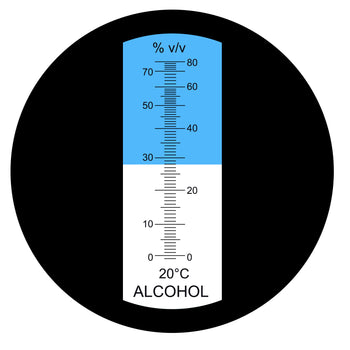 PD_29 Kibeland Ethyl Alcohol Handheld Refractometer with ATC, 0~80% alcohol volume percent, with EXTRA Mini USB Light, Wine Making, Alcohol Producing