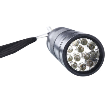 PD_52 Kibeland Blacklight UV Flashlight 12 LED Ultra Violet Flashlight Authenticate Notes, Stamp, Find Cloth Fluorescent Agents